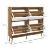 HOMCOM Shoe Storage Cabinet, 4 Flip Drawers, Shoe Organizer for 8-16 Pairs of Shoes, Natural