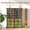 HOMCOM 16-Compartment Media Shelf - Rustic Brown