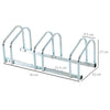 HOMCOM Bike Stand Parking Rack Floor or Wall Mount Bicycle Cycle Storage Locking Stand 76L x 33W x 27H (3 Racks, Silver)