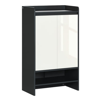 HOMCOM High Gloss Shoe Cabinet in Grey