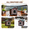 PawHut Insulated Outdoor Cat House, Water-Resistant Feral Cat Shelter with Elevated Base and Cushion, Red-brown