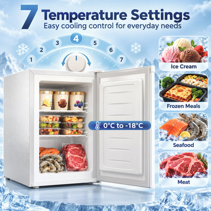 HOMCOM 60L Tabletop Mini Freezer in White