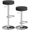HOMCOM Bar Stools Set of 2, Modern PU Leather Swivel Barstools, Height Adjustable Breakfast Bar Chairs with Footrest, Black