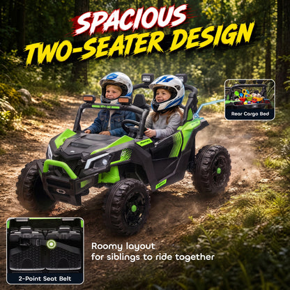 AIYAPLAY 24V 2 Seater Ride On Truck Car in Green