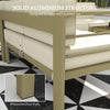 Outsunny 5-Piece Garden Corner Sofa Set with Cushions, 6 Seater Aluminium Garden Furniture Set with Glass Top Coffee Table, Patio Sectional Conservatory Furniture for Patio & Terrace, Gold Tone