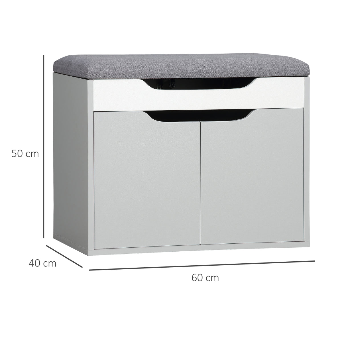 HOMCOM Shoe Bench with Cushion in Light Grey
