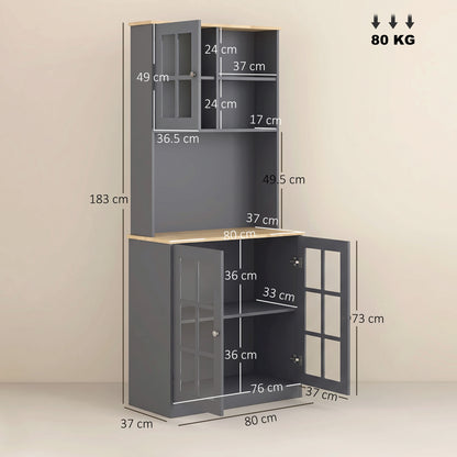 HOMCOM Kitchen Pantry in Grey