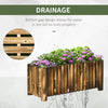 Outsunny 100L Raised Flower Bed Wooden Rectangular Planter Container Box Flower Pot Herb Pot 100L x 38.5W x 40H (cm)