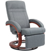 HOMCOM 135Â° Manual Reclining Swivel Chair, with Footrest - Grey
