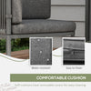 Outsunny 4-Seater Rattan Cube Garden Furniture Set with Cushions - Grey