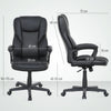HOMCOM High Back Executive Office Chair, PU Leather Swivel Desk Chair with Tilt Function, Armrests and Adjustable Height for Home Office, Black