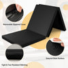 Tri-Fold Folding Exercise Mat with PU Leather Cover-Black