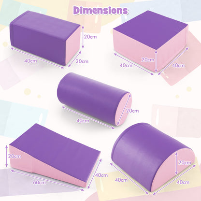 5-Piece Soft Waterproof Kids Climb &amp;amp; Crawl Activity Playset-Purple