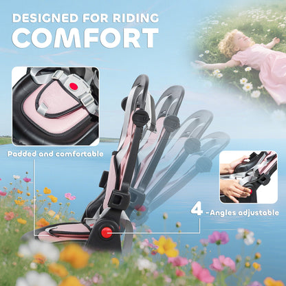 AIYAPLAY 6 in 1 Foldable Kids Trike with Adjustable Parent Handle & Canopy for Ages 1-5, Pink