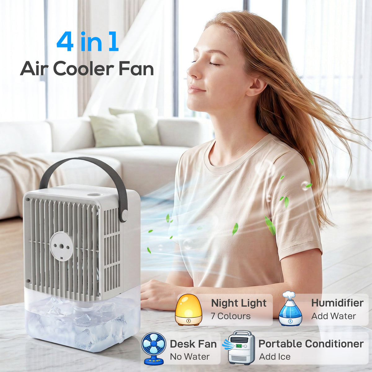 HOMCOM Portable Air Conditioner in Black and White
