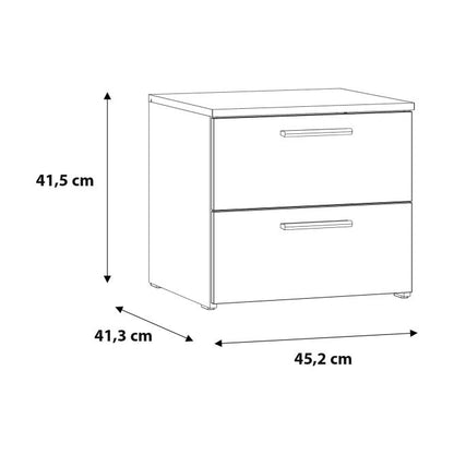 Attalyar Bedside Cabinet (ATTK011) in Old Wood Vintage and Dark Grey Concrete