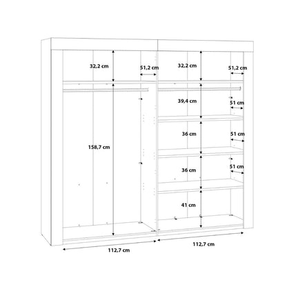 Attalyar 4 Door Wardrobe (ATTS941) in Old Wood Vintage and Dark Grey Concrete