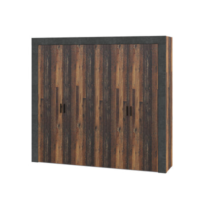 Attalyar 4 Door Wardrobe (ATTS941) in Old Wood Vintage and Dark Grey Concrete