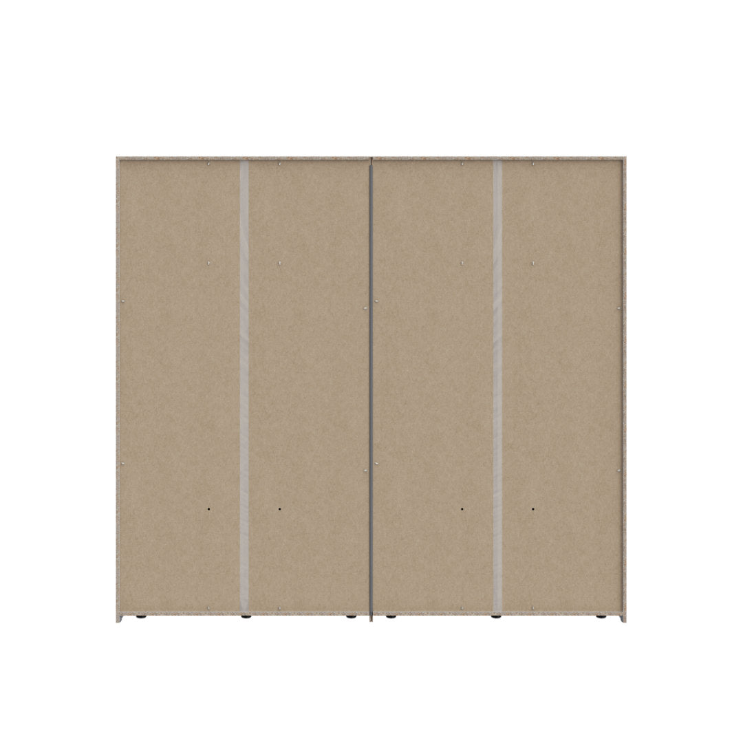 Attalyar 4 Door Wardrobe (ATTS941) in Old Wood Vintage and Dark Grey Concrete