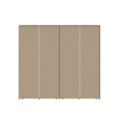 Attalyar 4 Door Wardrobe (ATTS941) in Old Wood Vintage and Dark Grey Concrete