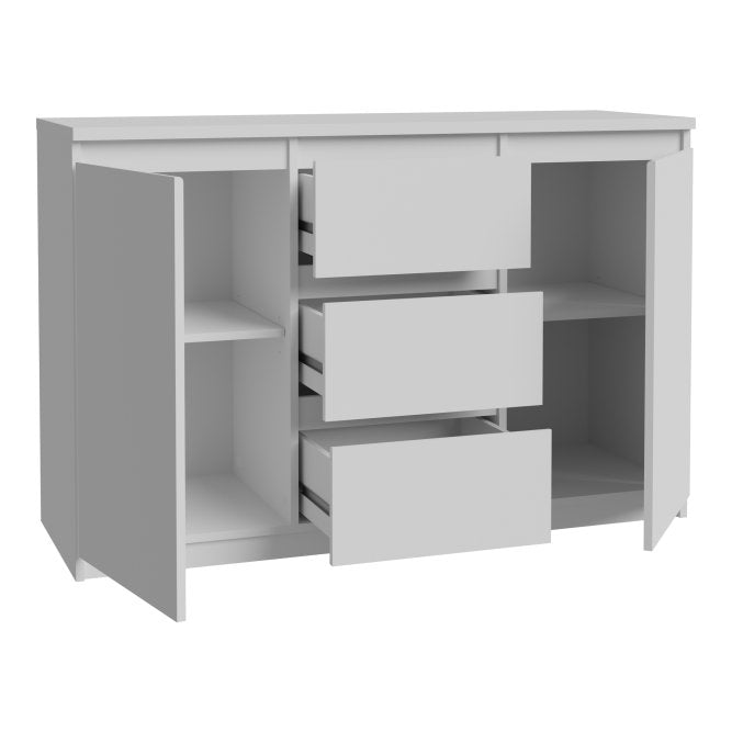 Chelsea 122cm 2 Door 3 Drawer Sideboard (CHLK231) in White