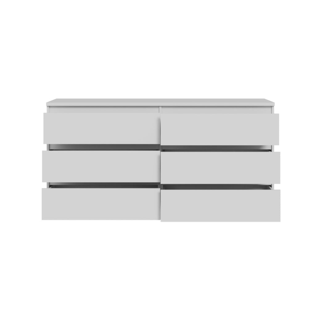 Chelsea 154cm 6 Drawer Chest (CHLK261) in White