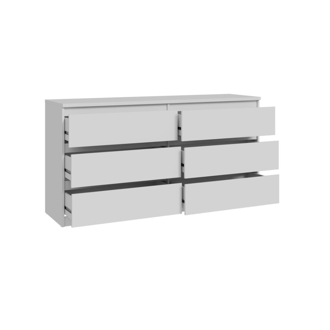 Chelsea 154cm 6 Drawer Chest (CHLK261) in White