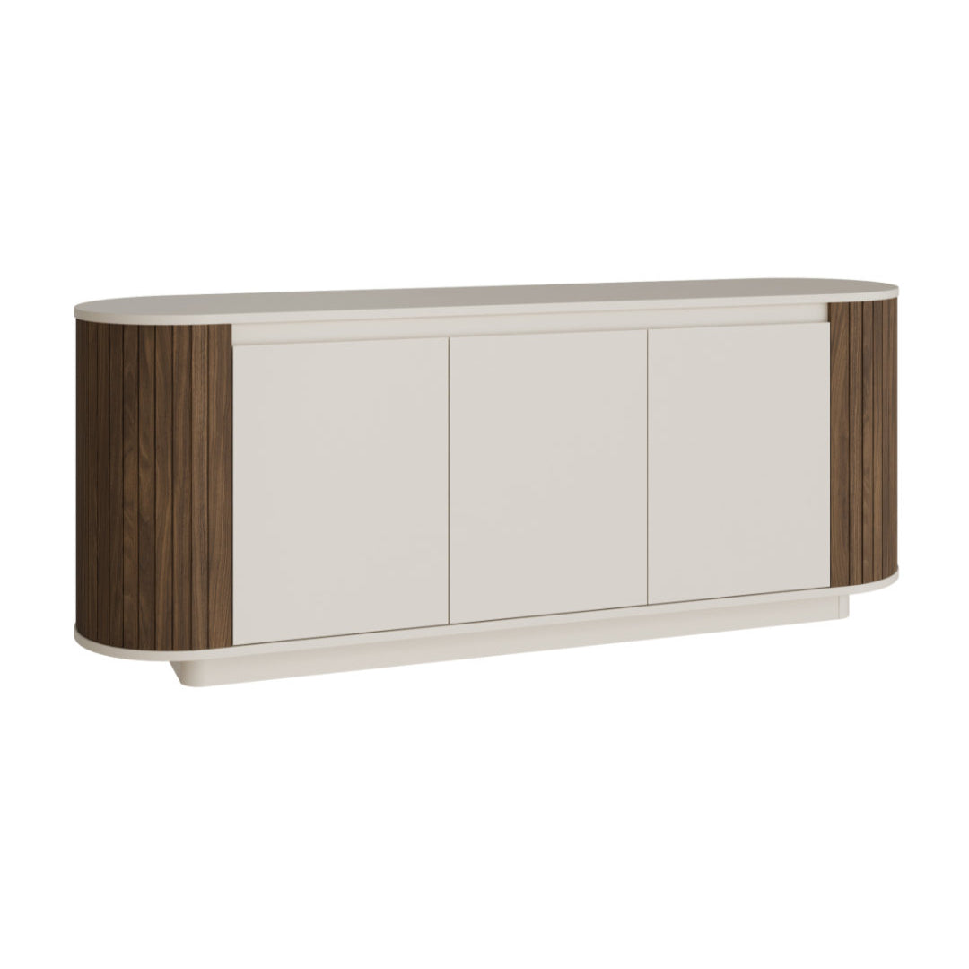 Chikuma Large Sideboard Cabinet 212cm in Sand and Nogal Walnut