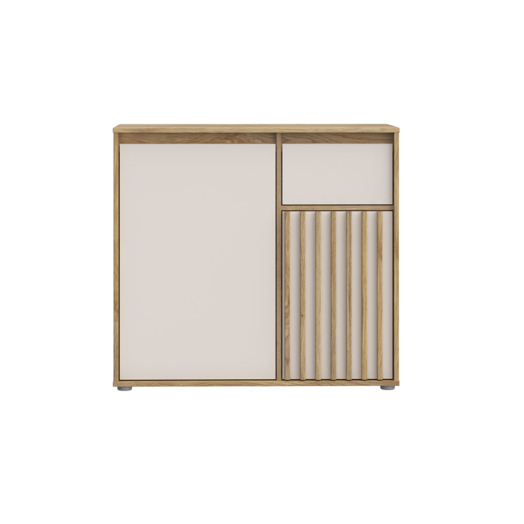 Eliston 89cm 2 Door 1 Drawer Sideboard (EGMK221) in Mauvella Oak and Sand