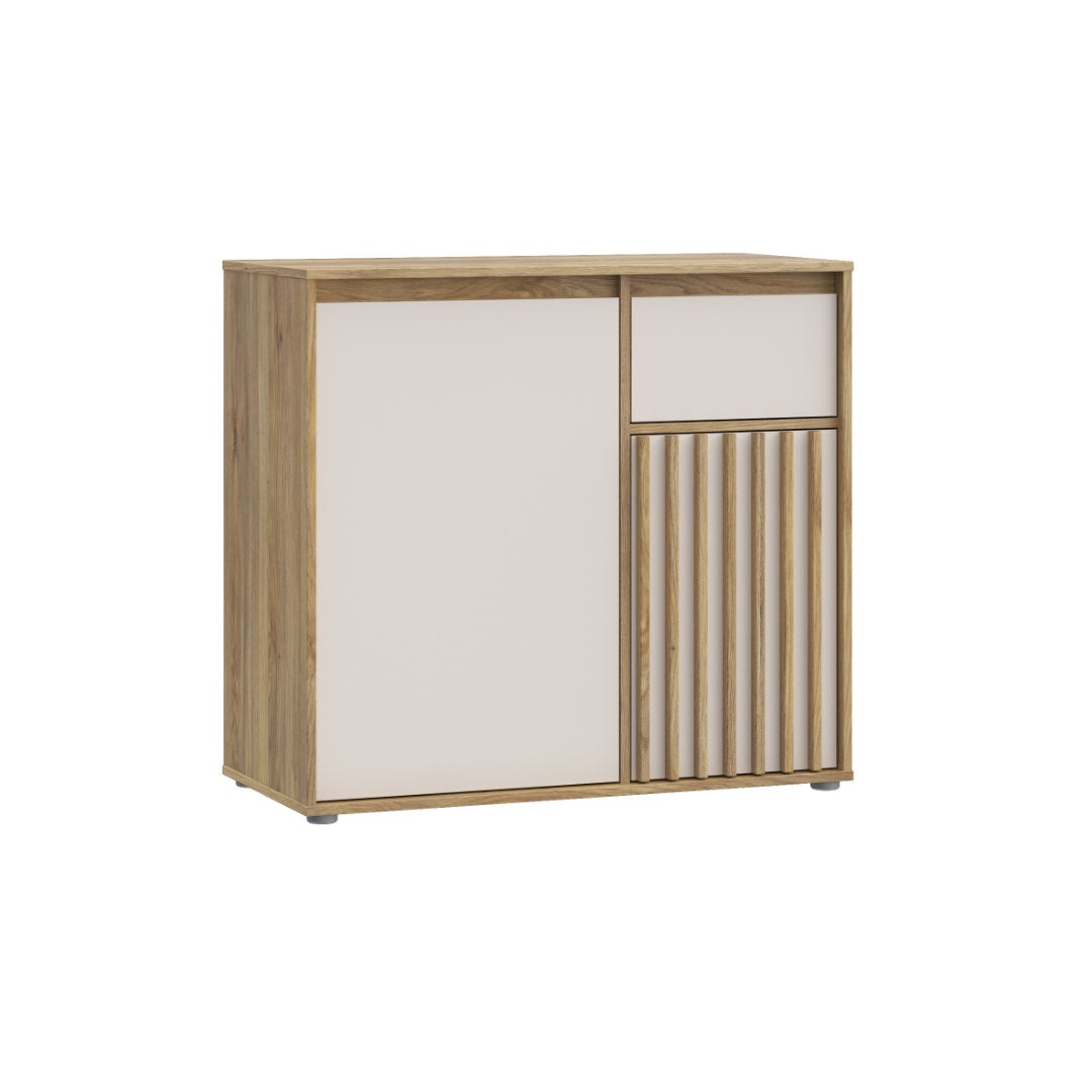 Eliston 89cm 2 Door 1 Drawer Sideboard (EGMK221) in Mauvella Oak and Sand