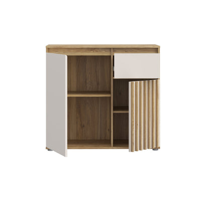 Eliston 89cm 2 Door 1 Drawer Sideboard (EGMK221) in Mauvella Oak and Sand