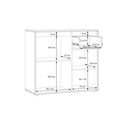 Eliston 89cm 2 Door 1 Drawer Sideboard (EGMK221) in Mauvella Oak and Sand