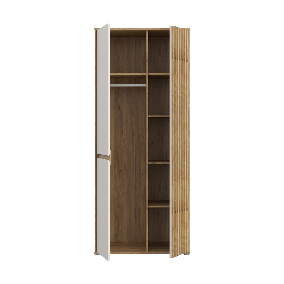 Eliston 84cm 2 Door Wardrobe (EGMS822) in Mauvella Oak and Sand