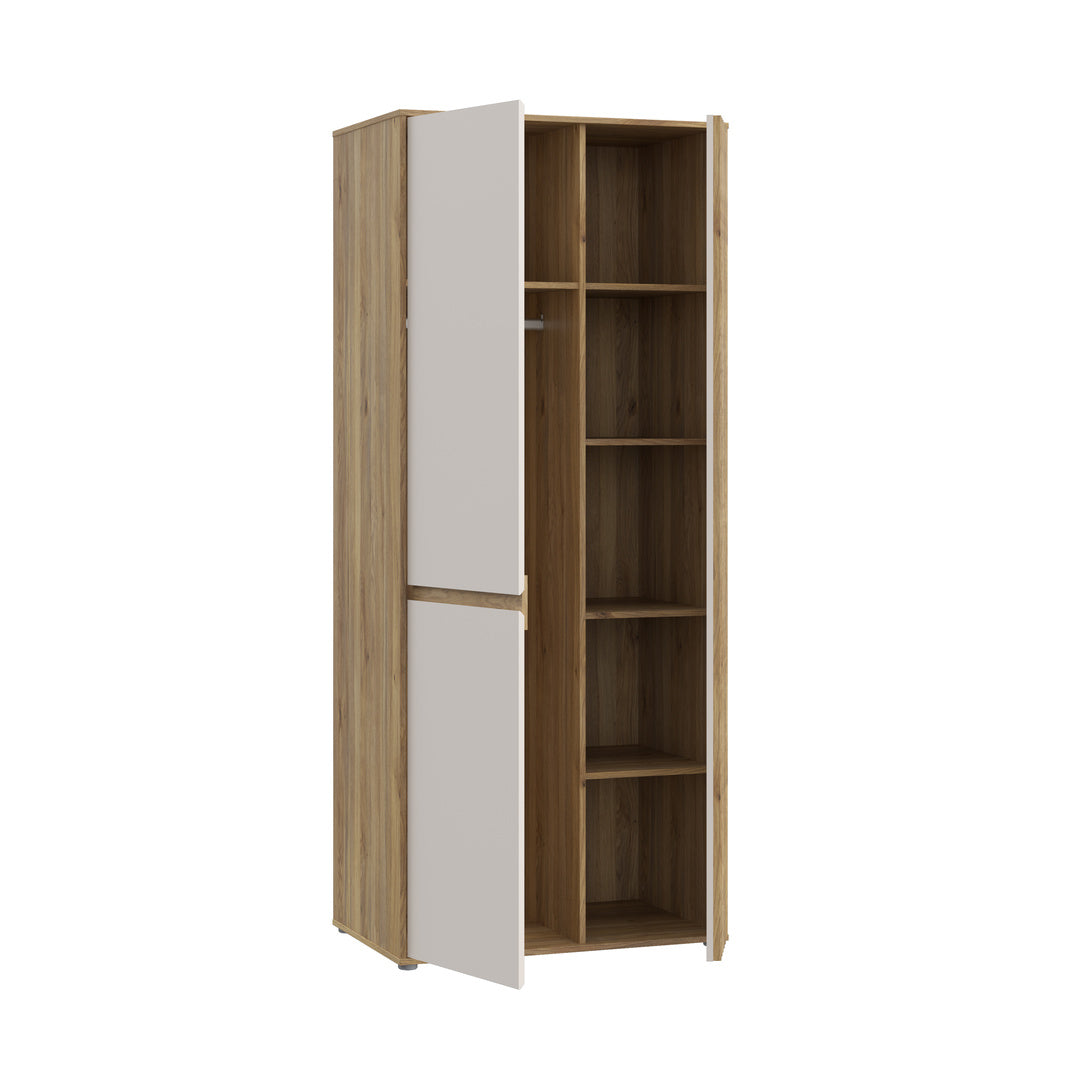Eliston 84cm 2 Door Wardrobe (EGMS822) in Mauvella Oak and Sand