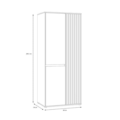 Eliston 84cm 2 Door Wardrobe (EGMS822) in Mauvella Oak and Sand