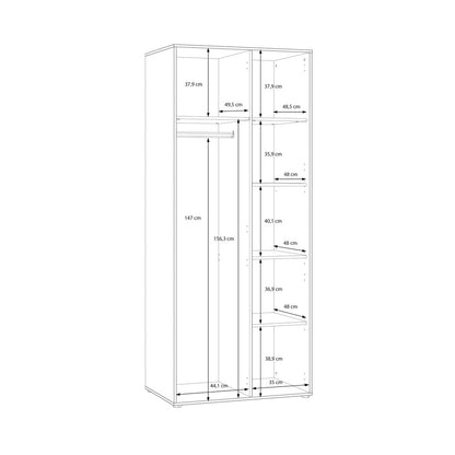 Eliston 84cm 2 Door Wardrobe (EGMS822) in Mauvella Oak and Sand