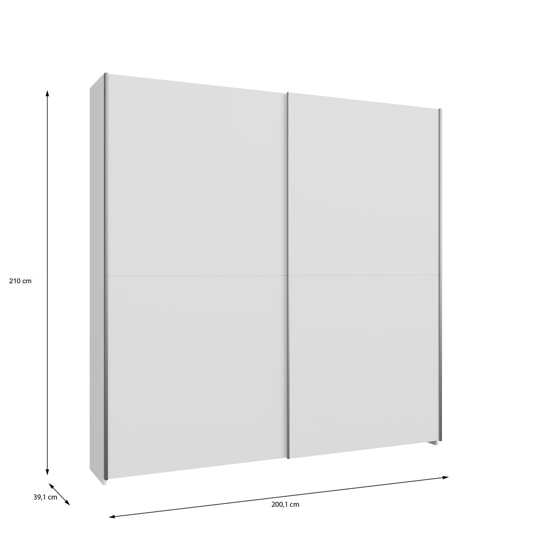 Home Nook Sliding Door Wardrobe 200cm in White