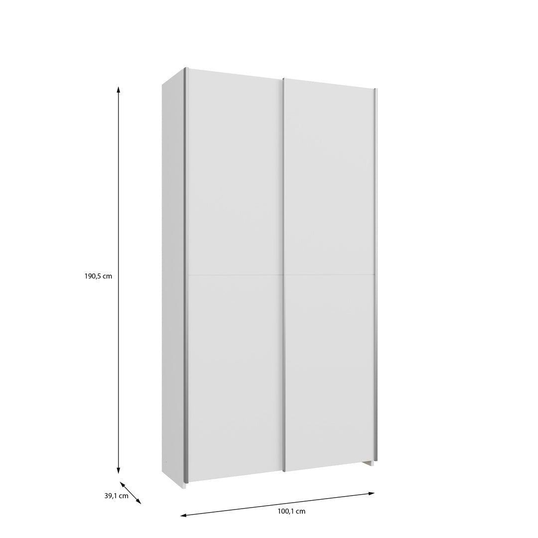 Home Nook Sliding Door Wardrobe 100cm in White