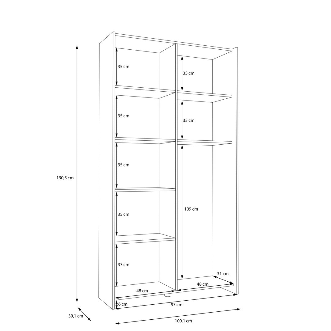 Home Nook Sliding Door Wardrobe 100cm in White