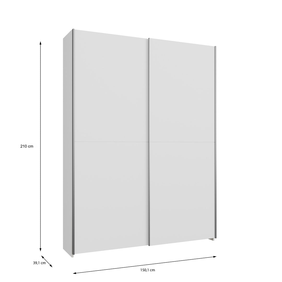 Home Nook Sliding Door Wardrobe 150cm in White