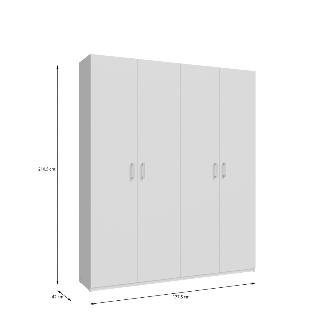 Home Nook Hinged Door Wardrobe 178cm in White