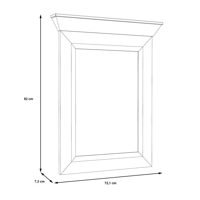 Kashmir Wall Mirror (KSMD40) in White Pine