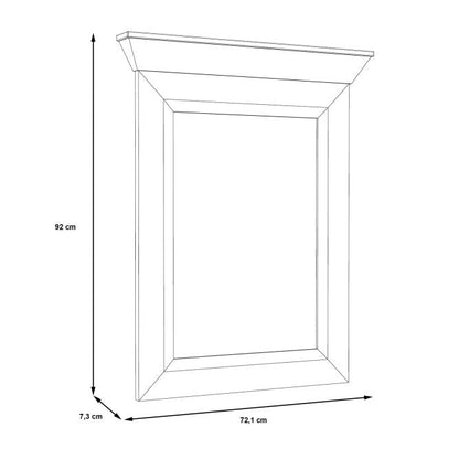 Kashmir Wall Mirror (KSMD40) in White Pine