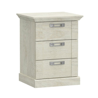 Kashmir 3 Drawer Bedside Cabinet (KSMK113) in White Pine