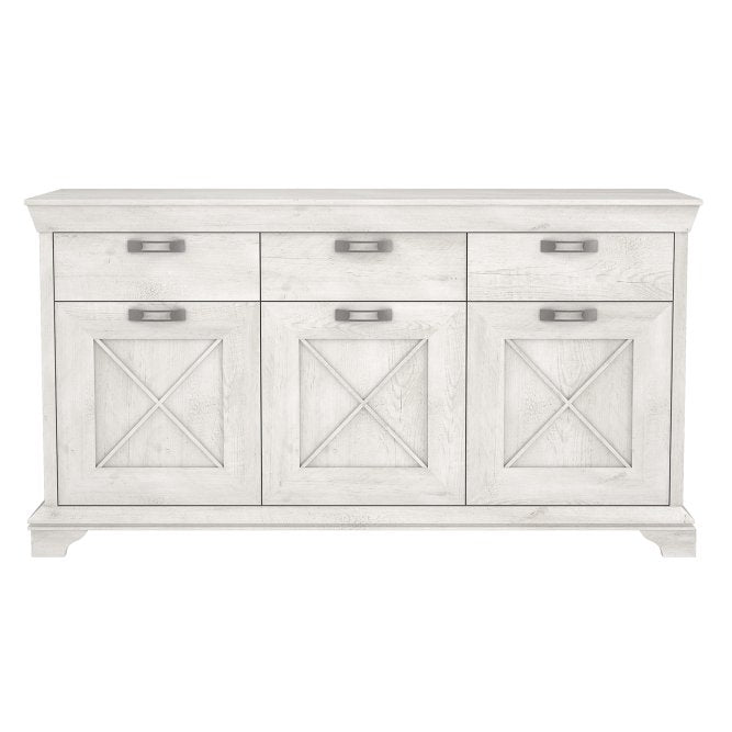 Kashmir 3 Door 3 Drawer Sideboard (KSMK231) in White Pine