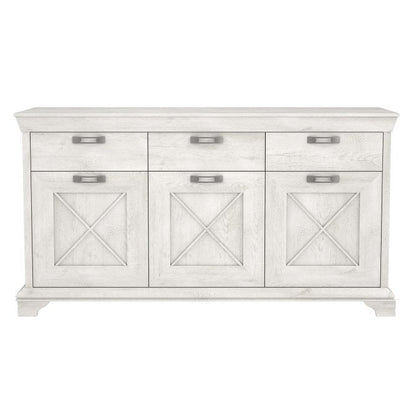 Kashmir 3 Door 3 Drawer Sideboard (KSMK231) in White Pine