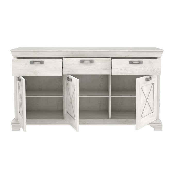 Kashmir 3 Door 3 Drawer Sideboard (KSMK231) in White Pine