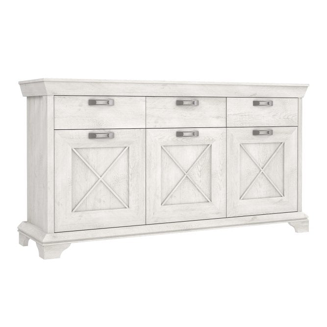 Kashmir 3 Door 3 Drawer Sideboard (KSMK231) in White Pine