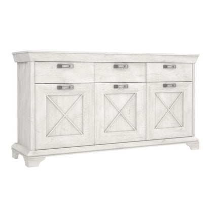 Kashmir 3 Door 3 Drawer Sideboard (KSMK231) in White Pine