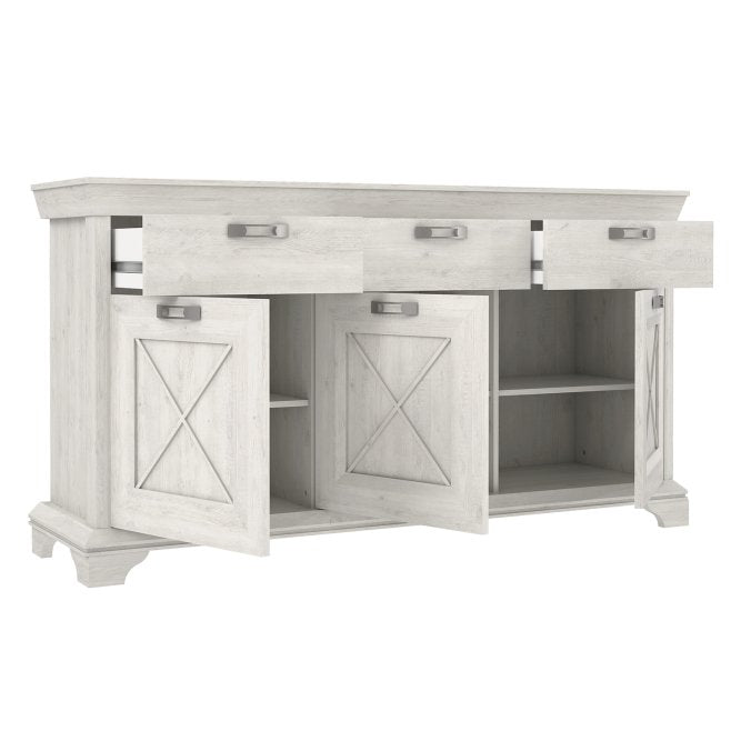 Kashmir 3 Door 3 Drawer Sideboard (KSMK231) in White Pine